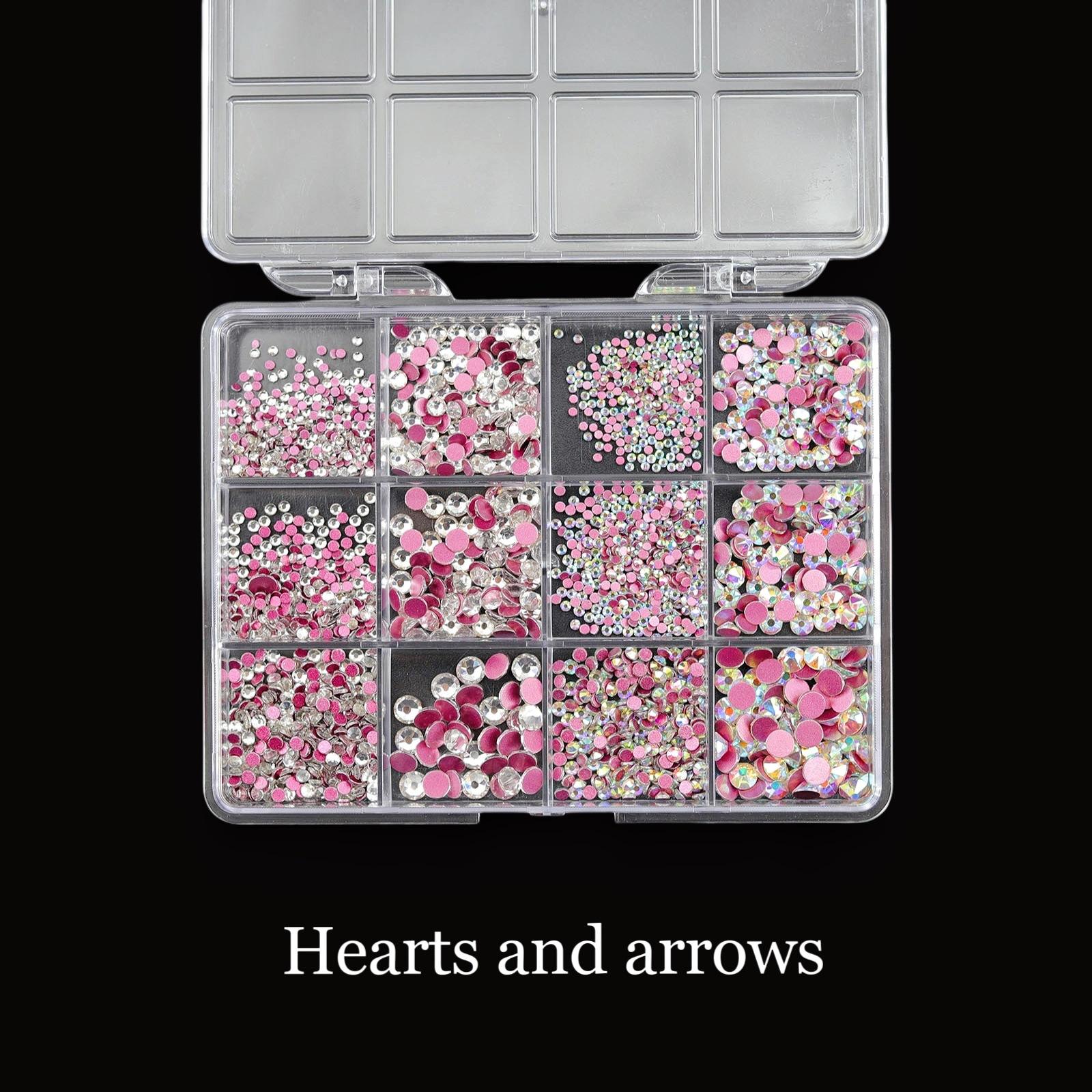 

Набор украшений для дизайна ногтей из 12 сеток со стразами для дизайна ногтей с плоским дном и бриллиантами особой формы 12 grid square box
