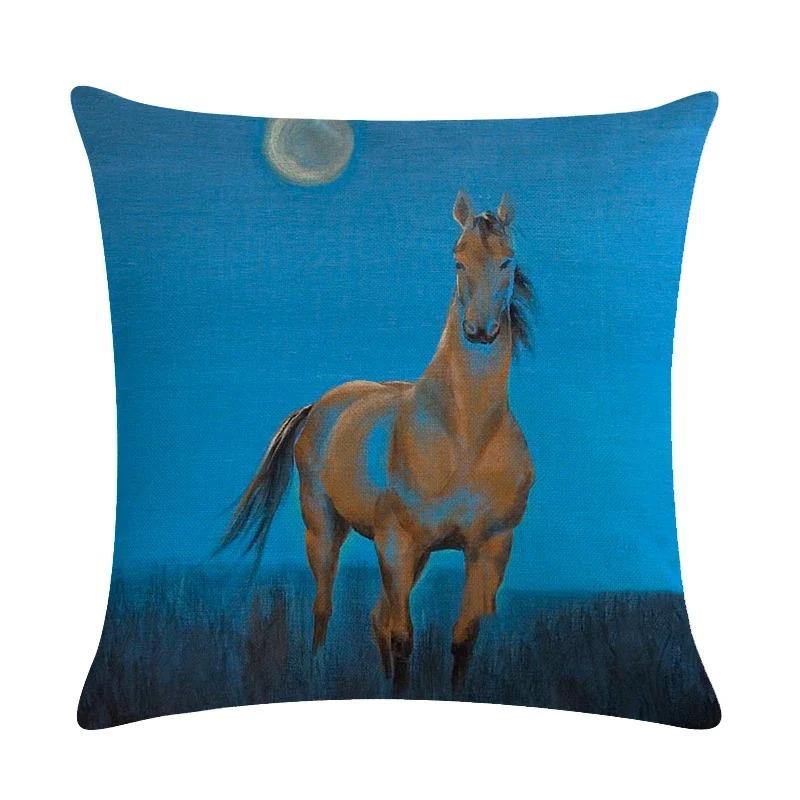 Horse Pattern Pillowcase Home Decoration Bedroom Room Office Seat Living Room Sofa Cushion Cover 40x40 45x45 50x50 60x60cm