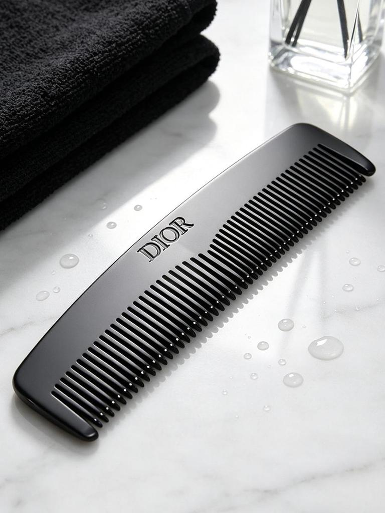 DIOR Fine‑tooth Pocket Hair Comb Portable Anti‑static Hair Styling Comb With Leather Storage Pouch Travel‑size Hairdressing Tool