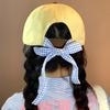 Spring/Summer Cute Puppy Plaid Tether Baseball Cap Ladies Shade Cartoon Embroidery Cap