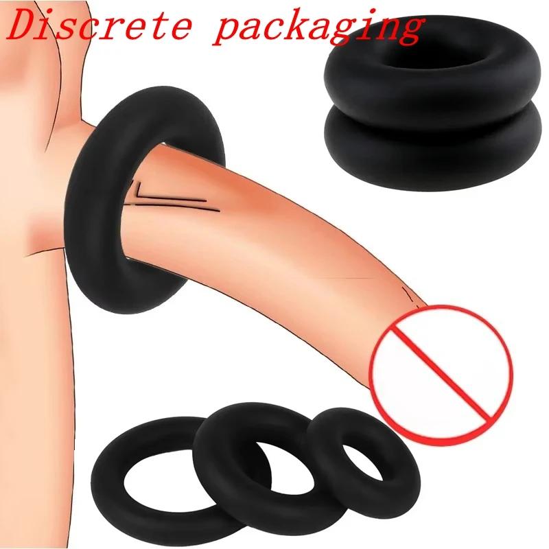 Silicone Penis Ring Lock Sperm Delay Rings for Men Gay Delay Ejaculation Soft Ring Adult Sex Toys Male Masturbator Cock Ring