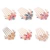 Hair Comb Flower Leaf Rhinestones Ladies Exquisite Long Lasting Hair Fork Hair Accessories