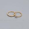 2pcs/set Gold Color Heart Zircon Rings Set for Women Girls Adjustable Minimalism Luxury Twist Ring Fashion Jewelry Wedding Gifts