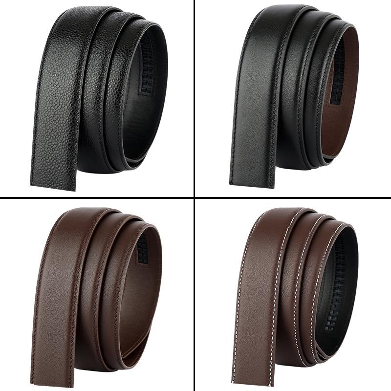 3.5" Top Layer Cowhide Men's Automatic Leather Belt Strap
