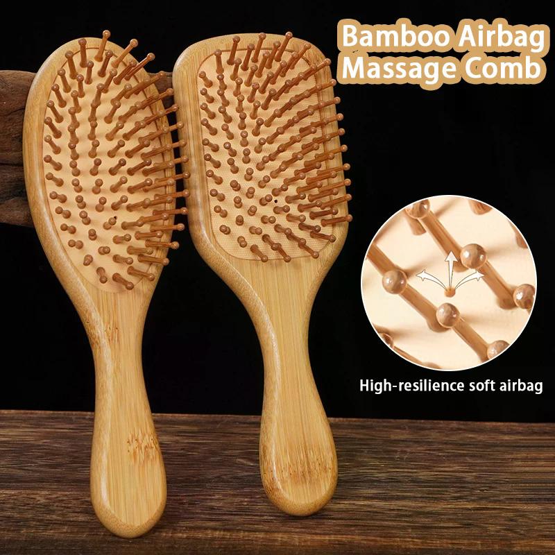 Wooden Cushion Hair Brush - Scalp Massage Comb For Home Use Cushion Comb