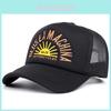 Street Style Letter Embroidered Mesh Baseball Cap With Sun Protection For Men Women