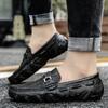 Trend Men Leather Shoes Flat Slip on Breathable Casual Loafers Crocodile Leather Design Fashion Moccasins for Men Zapatos Hombre