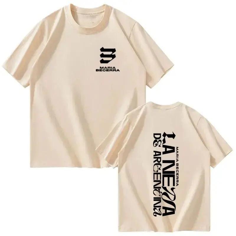 Harajuku Aesthetic Fashion Tops Singer Maria Becerra La Nena Lettered Shortsleeved Printed Cotton Casual Loose Tshirt Men Women