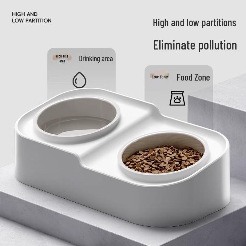HELLOJOY Ceramic Elevated Double Pet Bowl