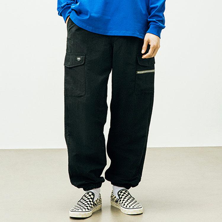 Vans Multi-Pocket Drawstring Woven Cargo Pants Men pants Black VN0A5EAZBLK