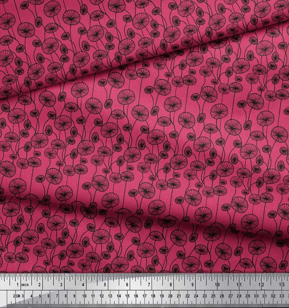 Soimoi Japan Crepe Satin Fabric Artistic Floral Decor Fabric Printed Metre 42 Inch