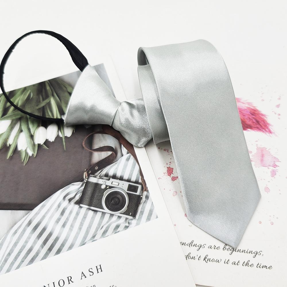 Pánská předvázaná jednobarevná kravata Jaro Léto Formální Business Kravata na zip