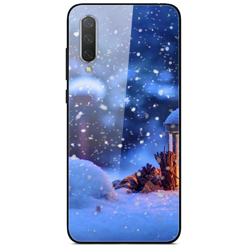 New Year Christmas Case For Xiaomi Mi 9 Lite CC9 CC9E A3 9T SE Tempered Glass Hard Cover For Redmi Note 8T 8 7 K20 Pro Bumper