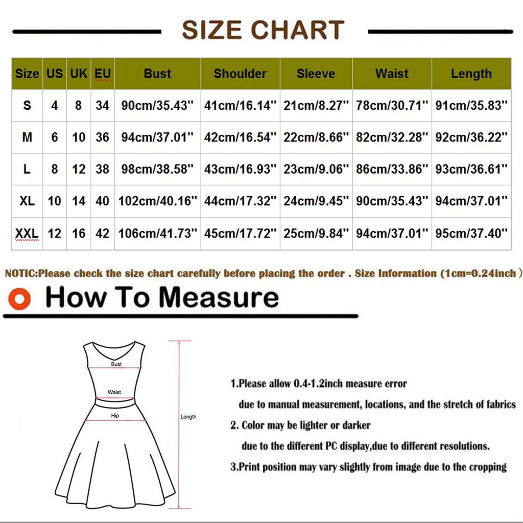 Women's Ladies Summer Casual Loose Color V-Neck Short Sleeve Dress