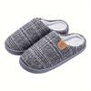 1 Pair Unisex Plaid Slippers, Casual Round Toe Indoor House Shoes, Soft Fabric Lining and Sole, All Season Comfort Footwear for Home and Office