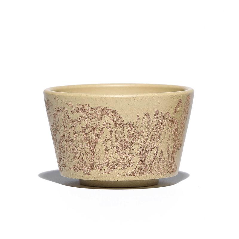 

70 мл чашка для чая Yixing Purple Sand ручной работы с гравировкой Lotus Master Cup, маленькая дегустационная чайная чаша Chazhan Puer, кружка, китайский чайный сервиз Zisha