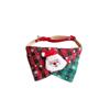 Checkered Pattern Christmas Pet Collar Soft Cloth Santa Claus Bib  Winter Gathering