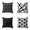 Polyester Pillow Case Car Decoration Home Printed Black and White Geometric Car Cushion Head Cushion Cover