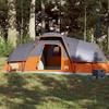 Dome Family Tent for 11 Persons Grey and Orange Waterproof