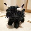 Long Hair Highland Cattle Plush Toys Fluffy Realistic Cattle Doll Funny Sit&Stand&Lying Pose Animal Doll Cute Desktop Decor