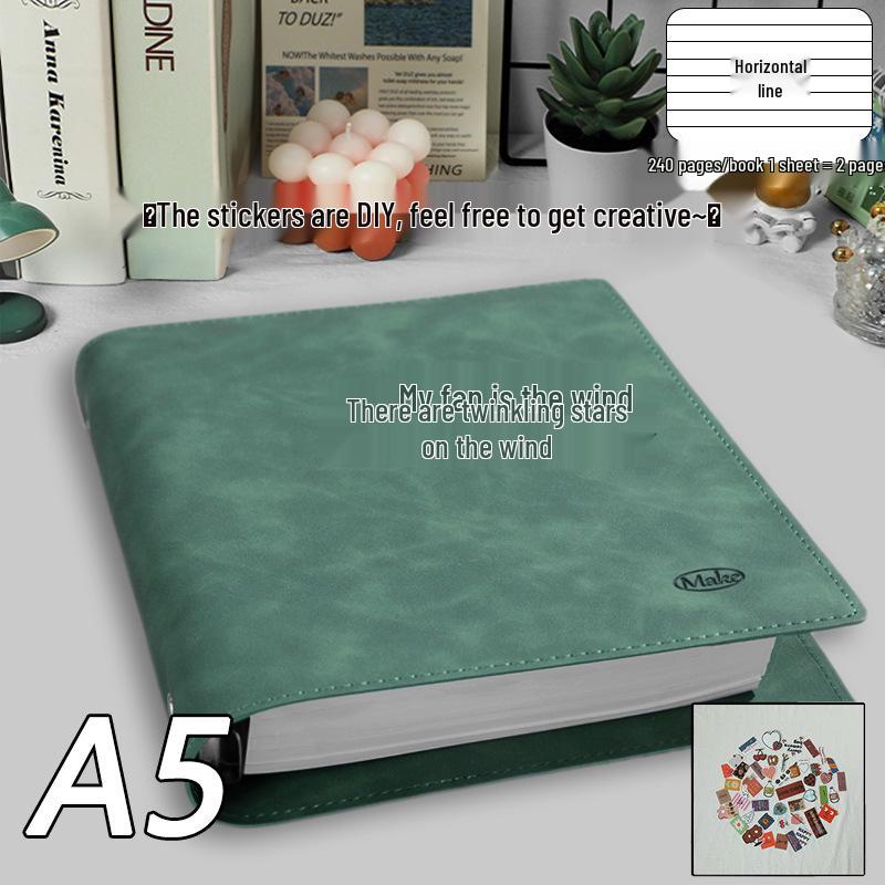 Notizbuch im Ins-Stil aus weichem Leder: B5 & A5 Leerer Tagesplaner für Schüler