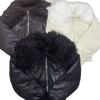 Niche cool lamb wool large lapel locomotive cotton clothes  thickened padded short pu leather cotton-padded clothes winter coat
