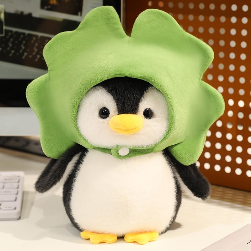 Leuke Verklede Pinguïn Pluche Speelgoed Afneembare Dier Hoed Pinguïn Pop Zacht Pluizig Kindermaatje Verjaardagscadeau 20cm