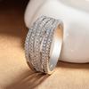 2026 Line New Trendy Multi-layer Cross Ring Women's Closed High-end Multi-layer Micro-inlaid Zircon Ring Light Luxury Full Diamond
