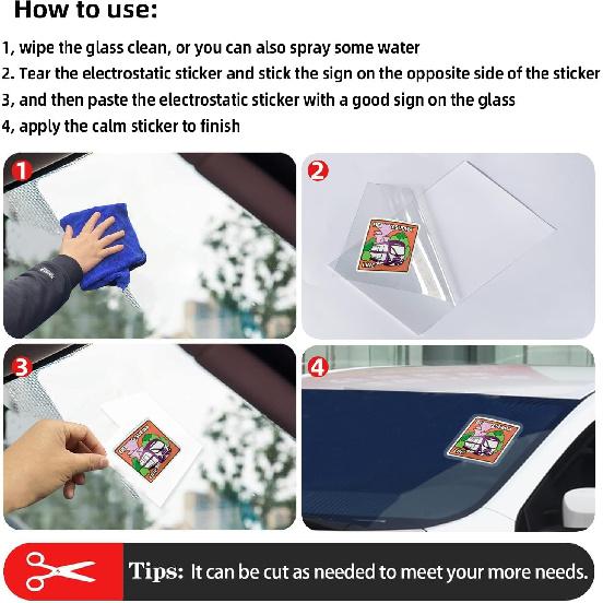 Car Windshield Sticker, Windshield Applicator, Clear Window Cling For Car (10PCS/4"X6")