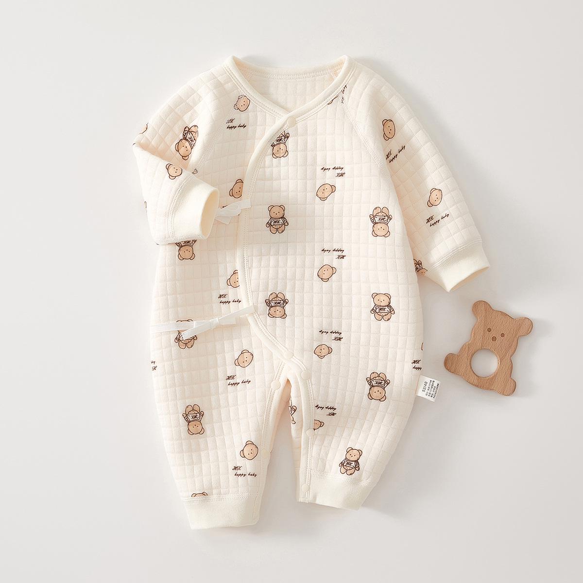 

Стёганый ромпер для новорожденных - Теплая детская одежда для осени/зимы, размер 52 (0-3 месяца), Класс А. Size 66