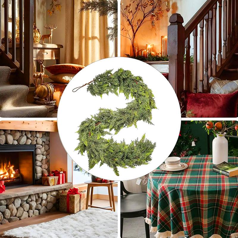 1PC Faux Ivy Vine Party Dark Green Branches Outdoor Decoration Green Christmas Tree Garland Home