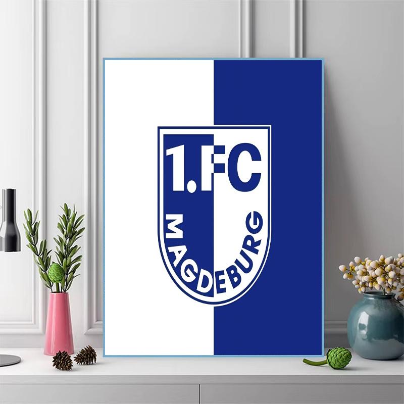 1.FC Magdeburg Pattern 3pcs 100% Round Full Drill 5D DIY Diamond Painting Embroidery Cross Stitch Rhinestone Décor