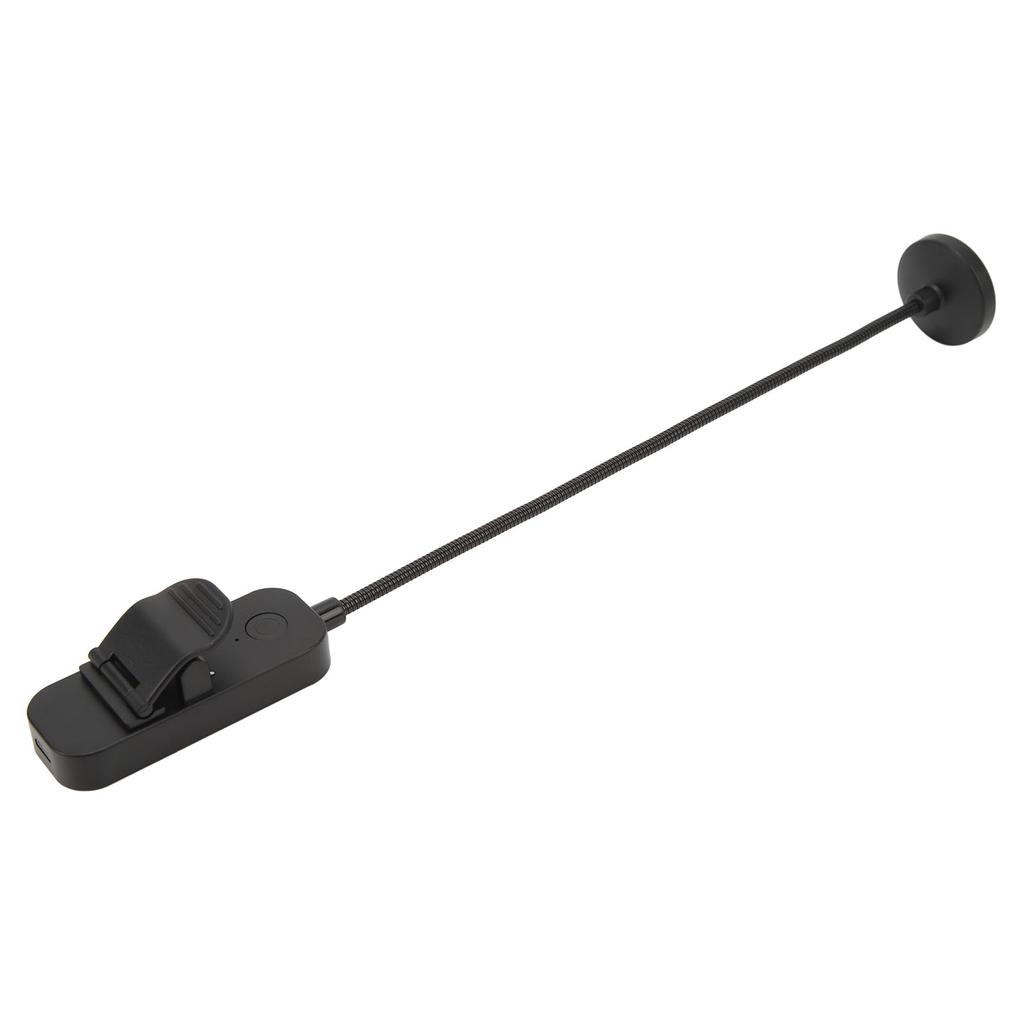 LED Book Light 3 Color Temperature Stepless Dimming USB Rechargeable Clip On Reading Light for Reading In Bed Black