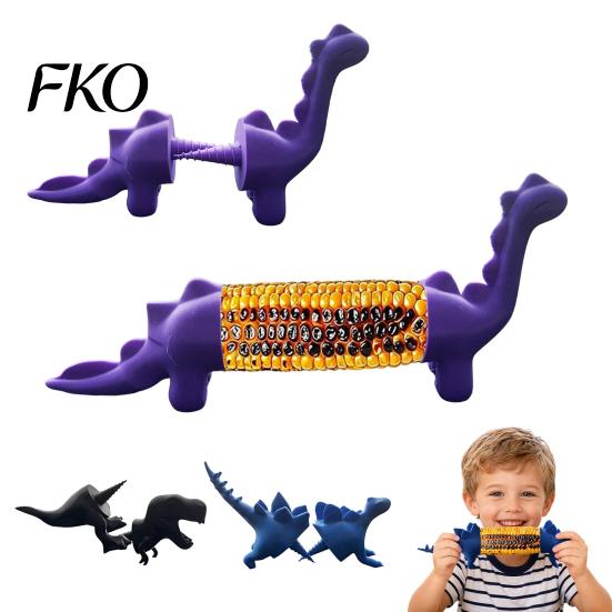 Heat Resistant Corn Forks Dinosaur Holders, Durable 3D Printing Lightweight Sturdy Prongs, Fun Safe Fork, for Hot BBQ Party Dining Table