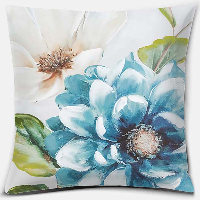 Flower and Bird Printing Series Pattern Pillowcase Square Pillowcase Home Office Decoration Pillowcase