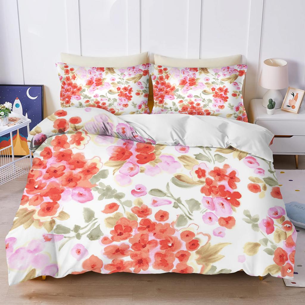 Plant Cute Flowers Duvet Cover Floral Home Pillowcase Set Adult Bedroom 203X228Cm Size Children Comforter Bedding
