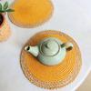 Dining Table Mat 30cm Round Mat - Yellow (Single Ring) | Used As Centre Table Décor placemat/House Warming Gifts for New Home