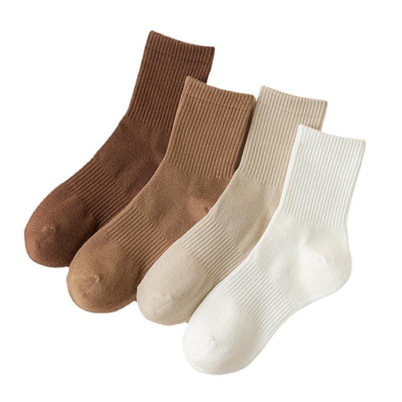 5 Pairs of Men's Spring and Autumn Retro High Elastic Sports Waist Socks