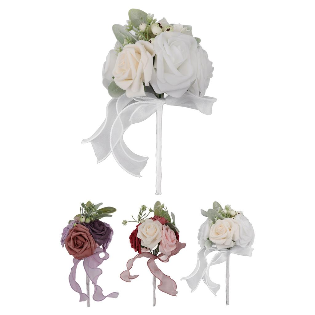 Romantic Rose Bridal Wedding Bouquet Artificial Silk Flowers Fake Flowers Bridesmaid Bouquet Home Pa