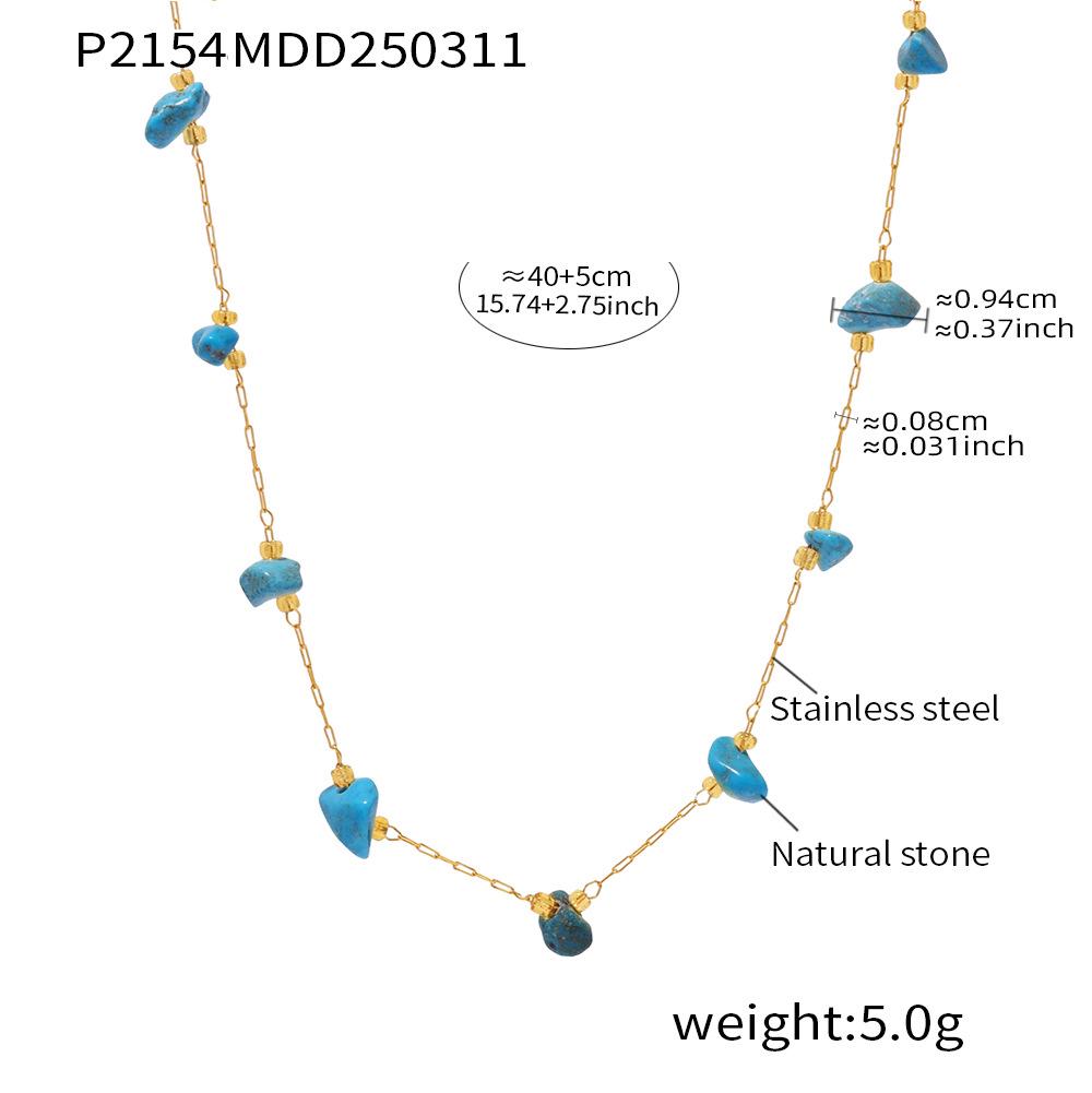 Bohemian Irregular Stone Necklace: Retro, Versatile Clavicle Chain for Women