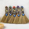 Twelve Zodiac Signs Crystal Stone Figurine With Handmade Magic Broom For Home Decor And Gift Giving