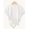 European Size Women'S Elegant Floral Print T-Shirt - Soft Stretchy Fabric, Round Neck Short Sleeve Top