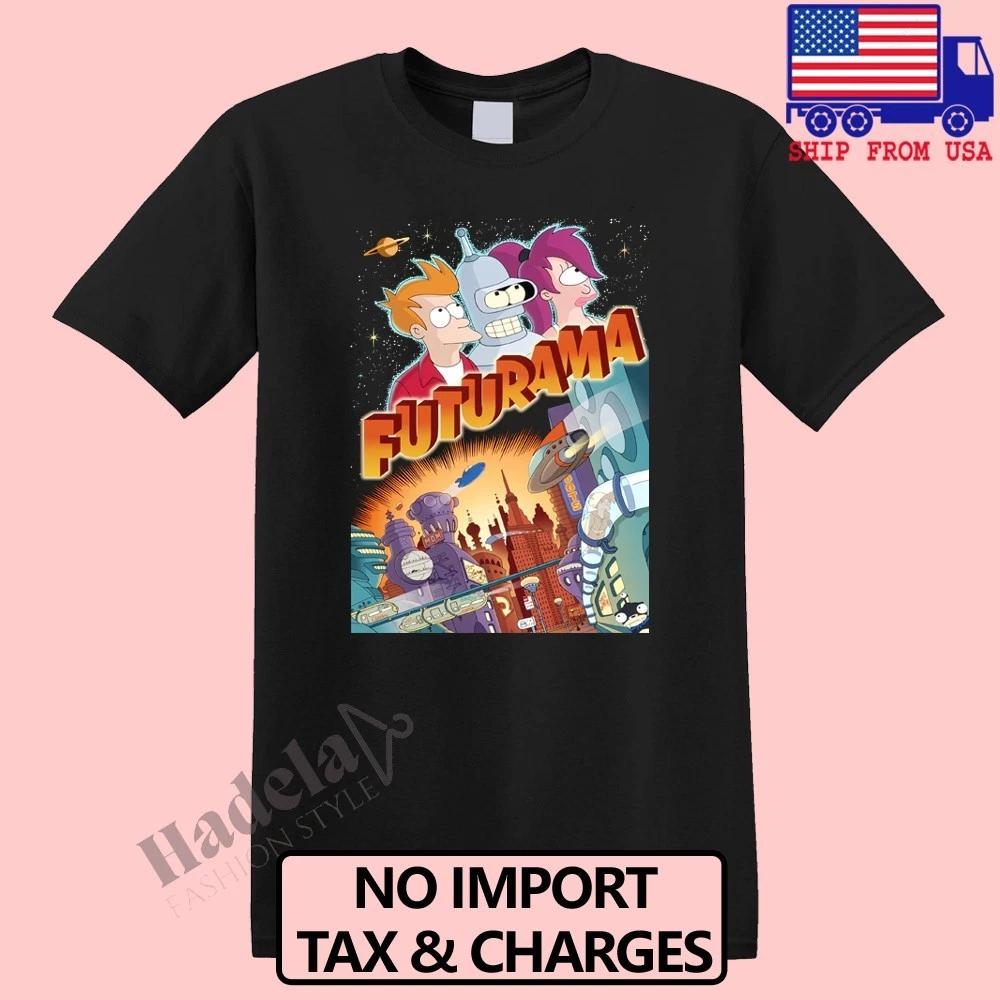 Futurama Animated Cartoon Men s Black Size S-5XL 3XL