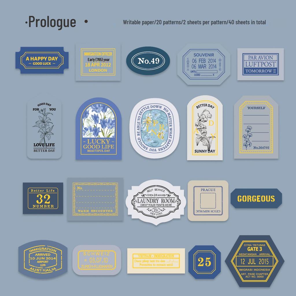 Yi Niao Retro Hot Stamping Sticker Set: 'Years of Peaceful' Series - 40 Pieces, 6 Designs