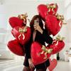 2/4 Red Heart-shaped Bow Balloons for Proposal Wedding Parties, Valentine's Day, Love Themed Parties, Birthday Parties Decor