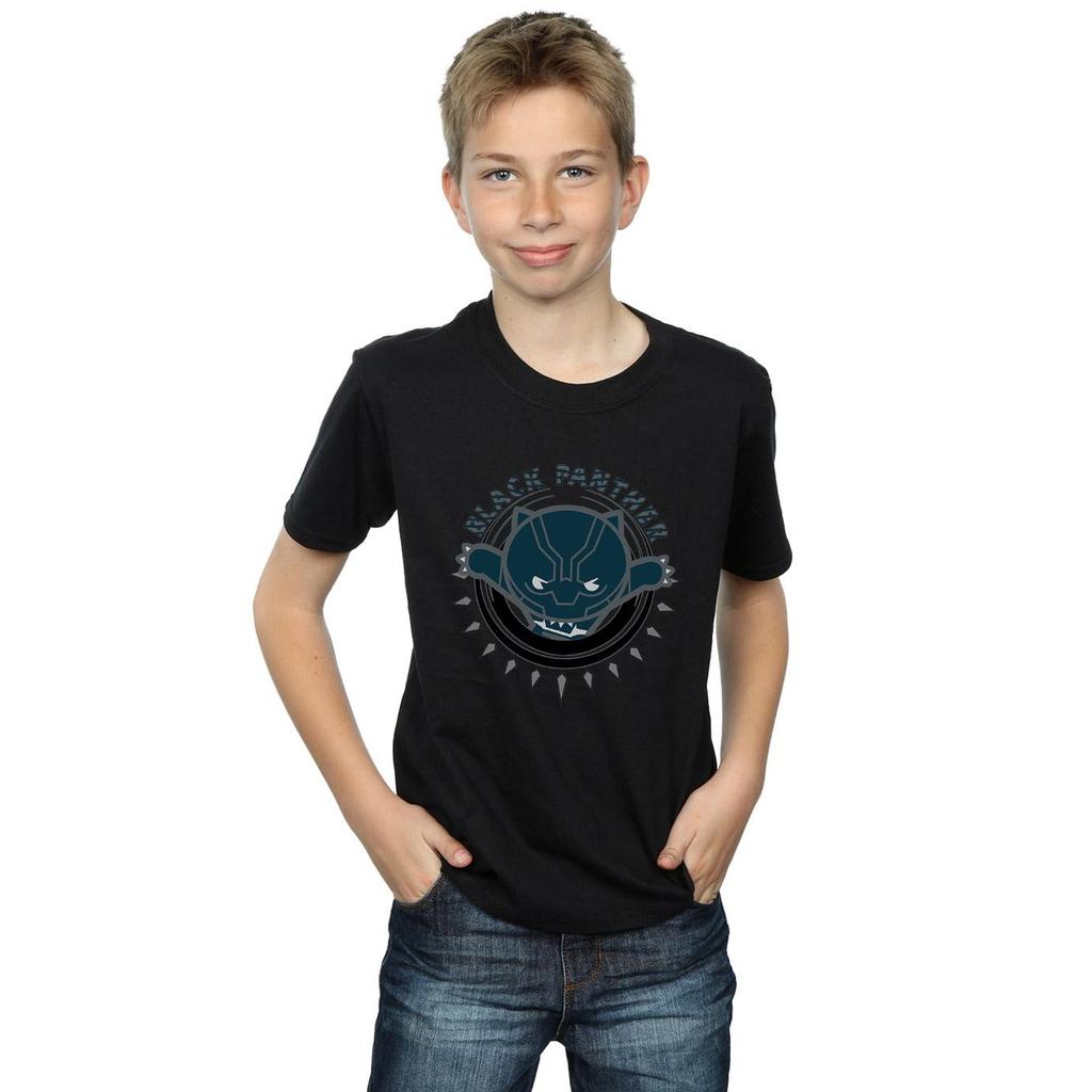Marvel Boys Kawaii Black Panther Pounce T-Shirt