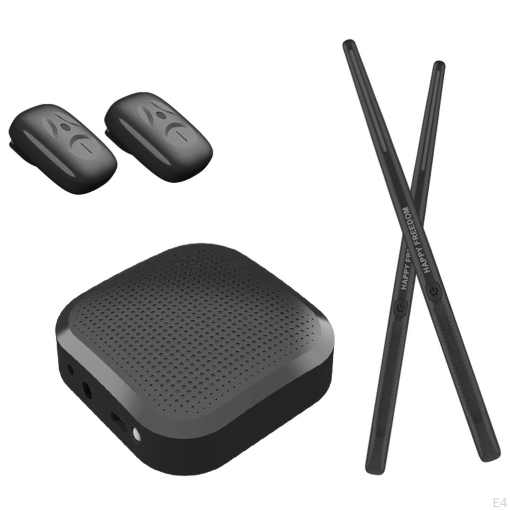 Air Drums with Drumsticks Electric Drumstick Set Audio Adapter Pocket Size Drum for