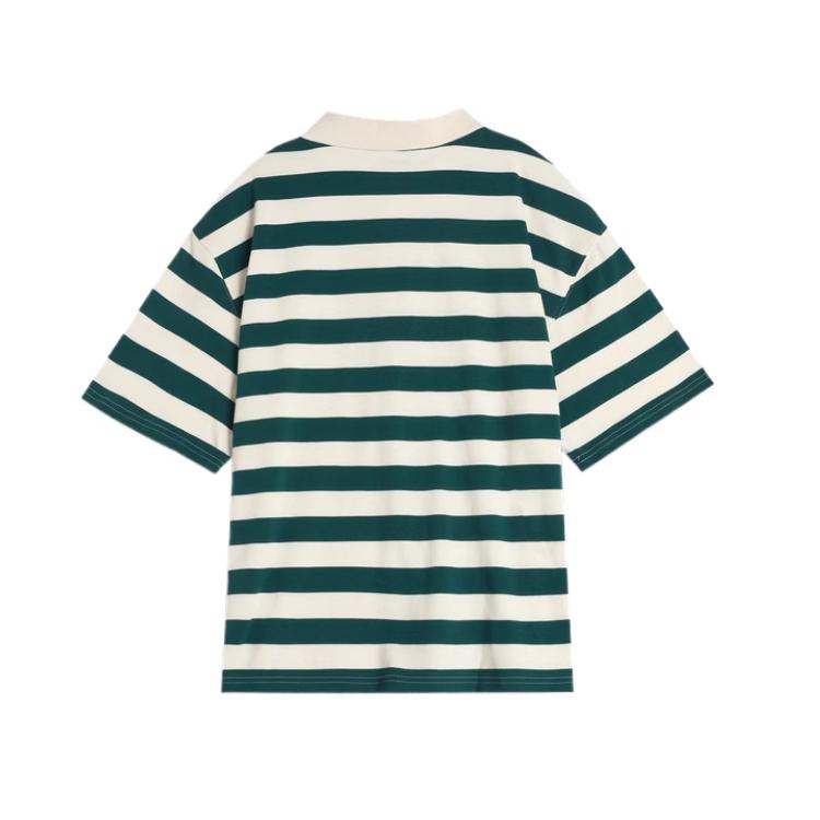 PUMA Striped SS25 WARDROBE ESS Polo Shirt Unisex Green 633857-86
