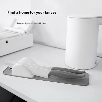 Premium Knifes Holder Organization Soft-Grip 5/11 Slots Large Knife Mat Non-Slip Kitchen Drawer Knifes Organization Home Tools