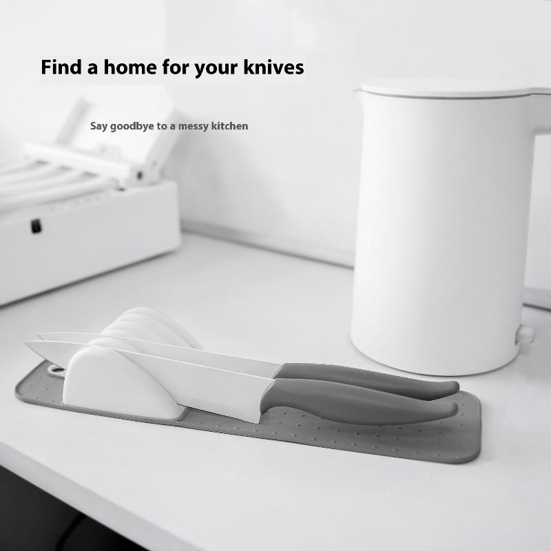 Premium Messerhalter Organisation Soft-Grip 5/11 Schlitze Große Messerunterlage Rutschfest Küchenschublade Messerorganisation Heimwerkzeuge